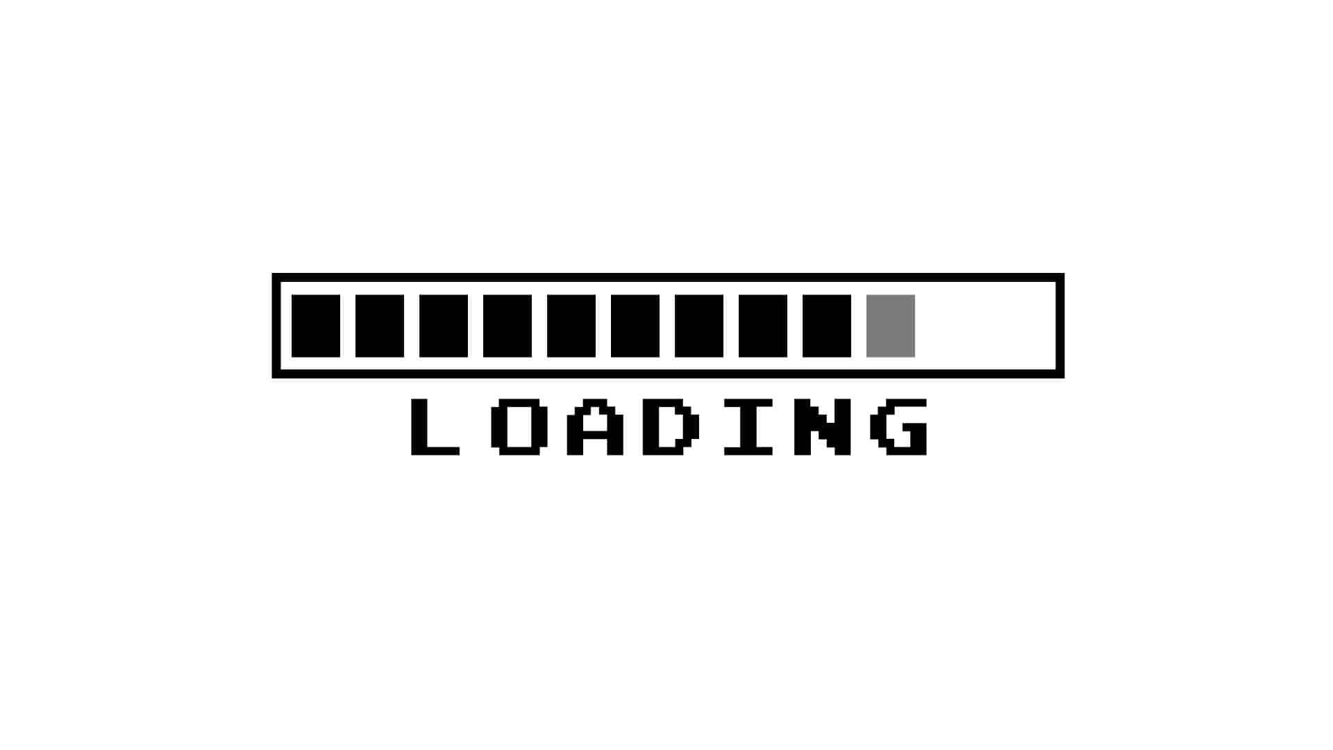  A black and white loading bar with the text "loading" underneath it. The image represents the search query 'Website loading speed optimization strategies'.