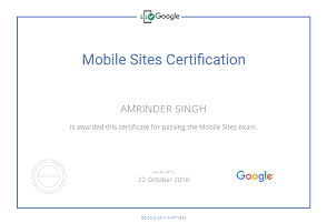 Amrinder Singh google parter Mobile sites Easywebplans