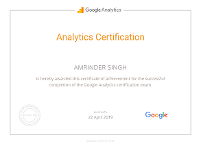 Amrinder Singh google parter analytics Easywebplans
